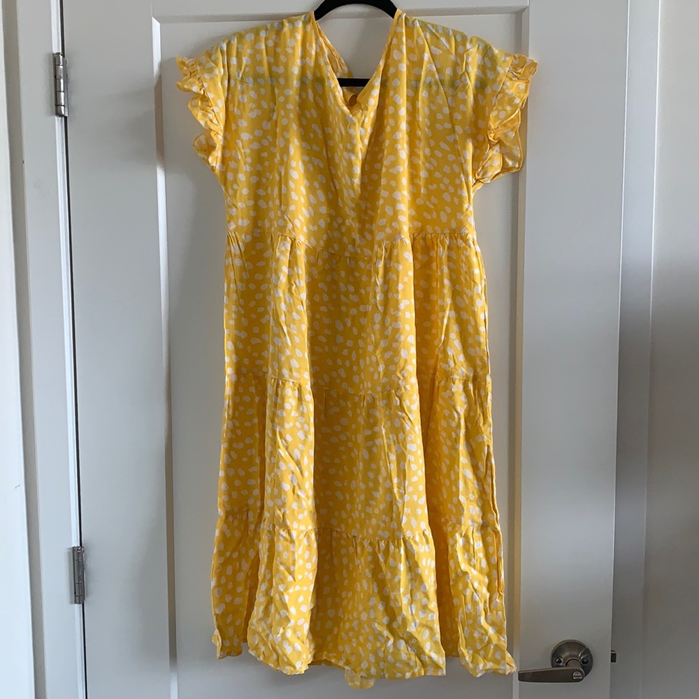 Zulily Yellow Speckled Dress, L, never been worn